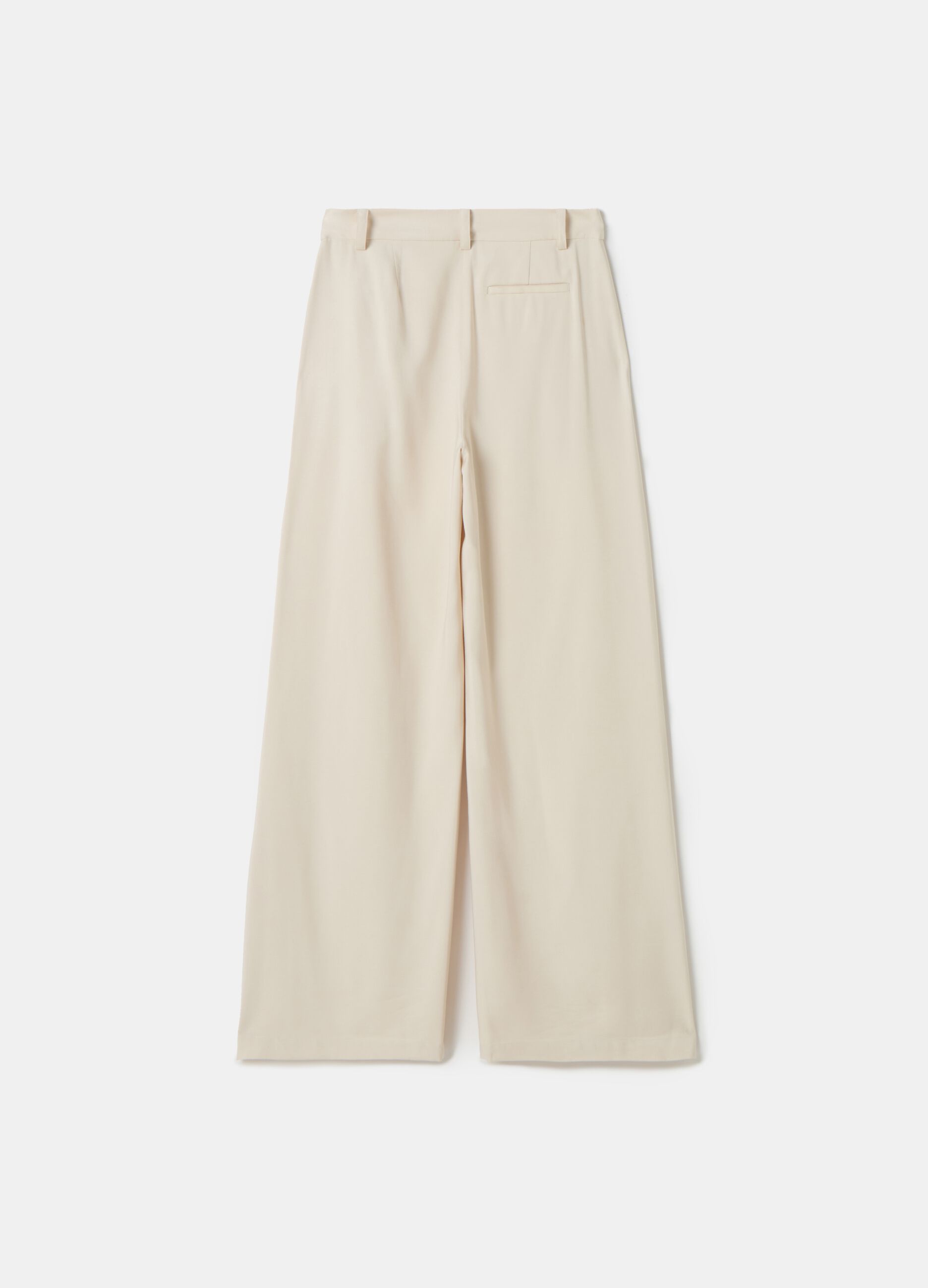 Stefanel Pantalone palazzo wide leg in twill tecnico Only for today