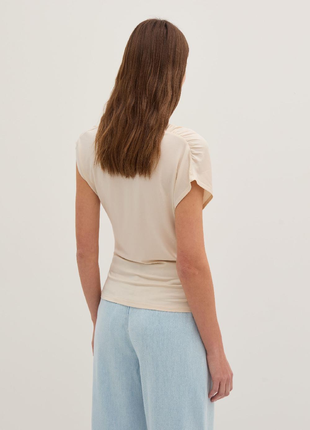 Stefanel Top smanicato scollo con drappeggio Enormi sconti