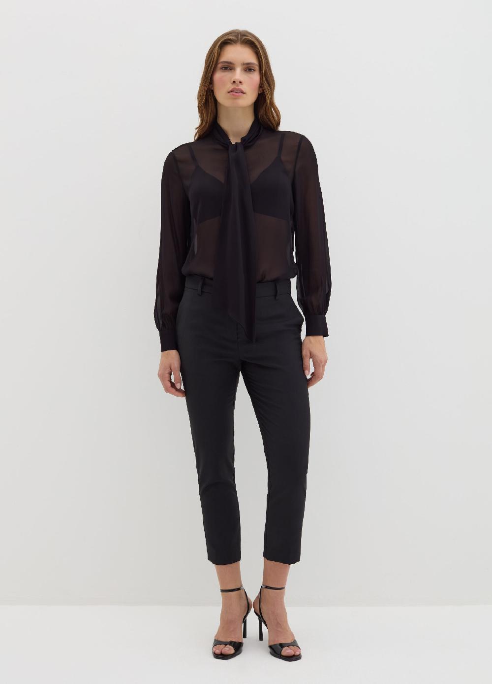 Stefanel Blusa in georgette con foulard