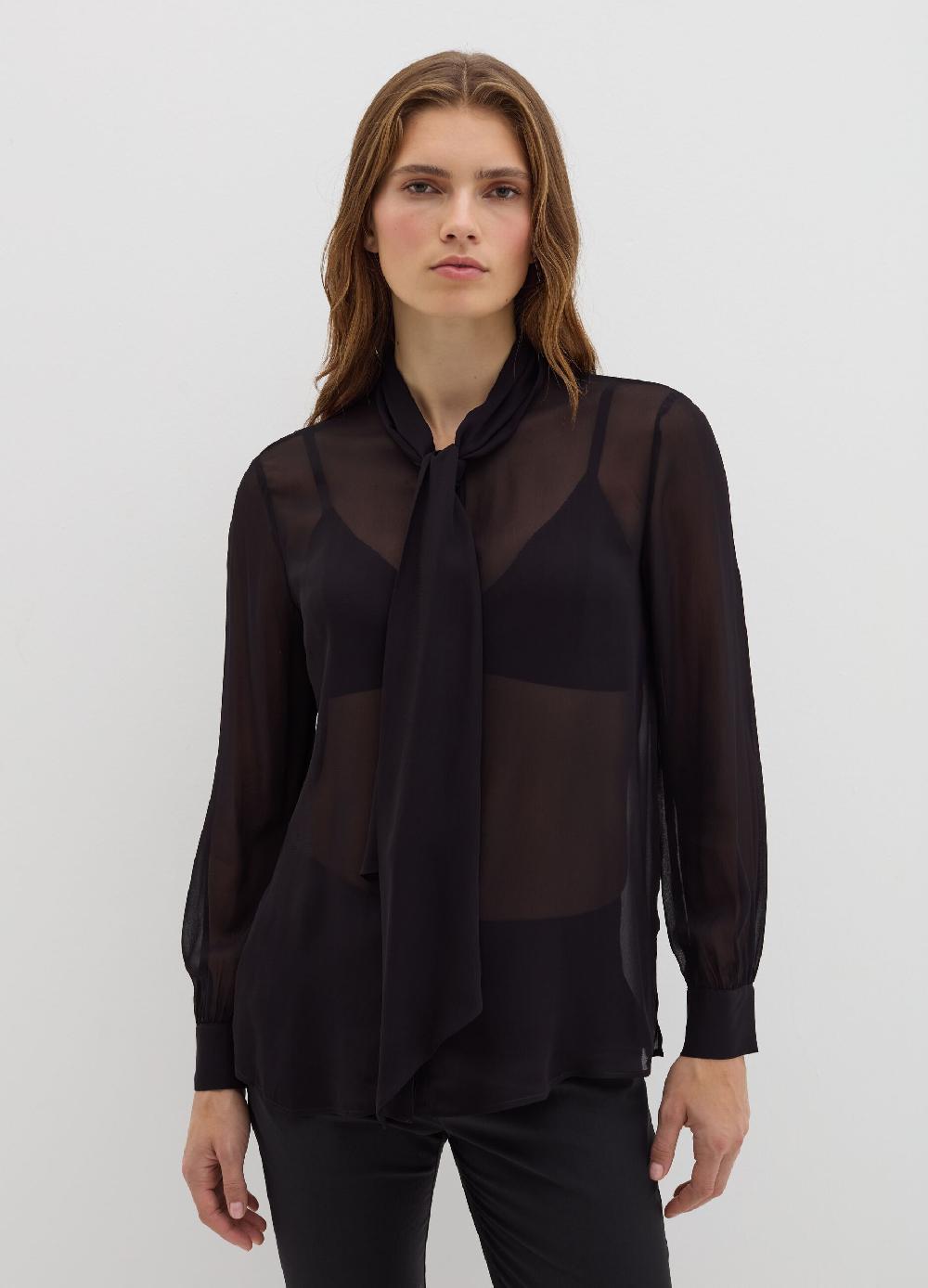 Stefanel Blusa in georgette con foulard Limitato a 3 giorni