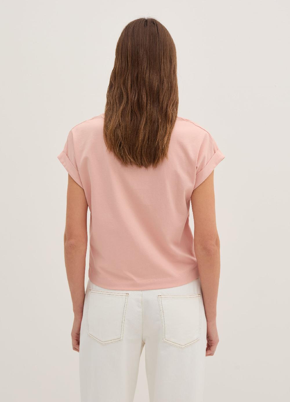 Stefanel T-shirt boxy fit con risvolti Qualità