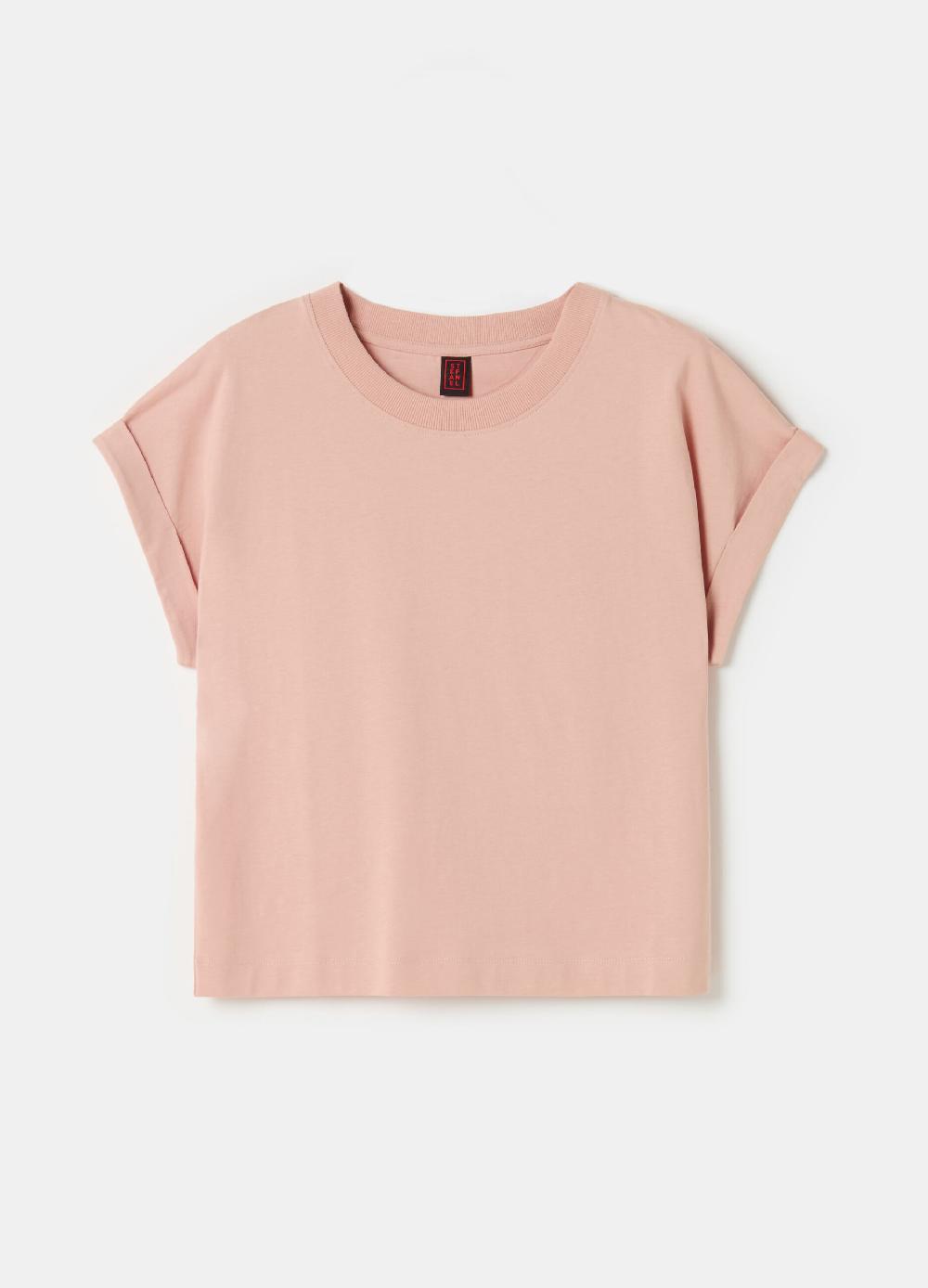 Stefanel T-shirt boxy fit con risvolti Qualità
