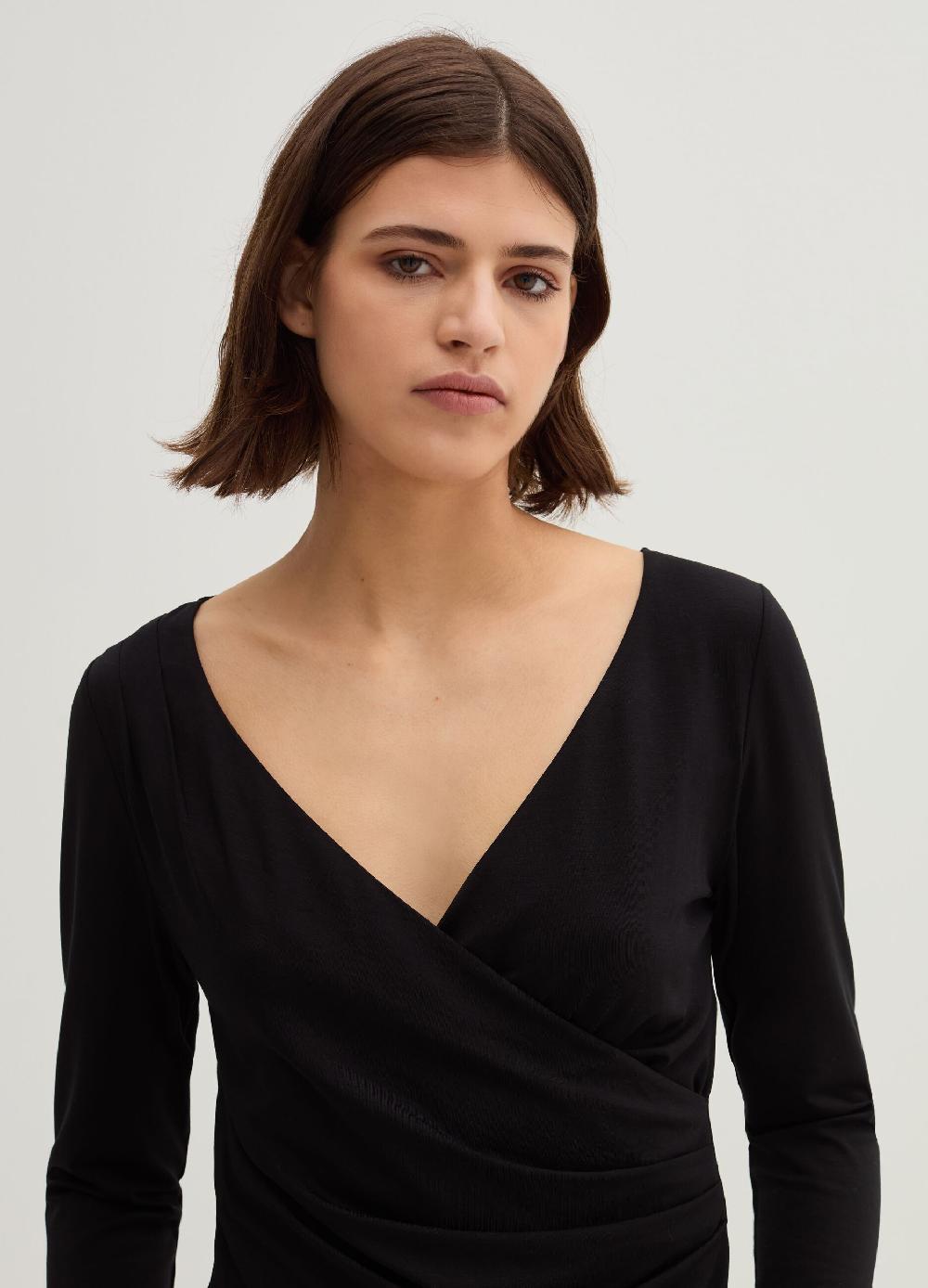 Stefanel T-shirt scollo a V con incrocio Promozione