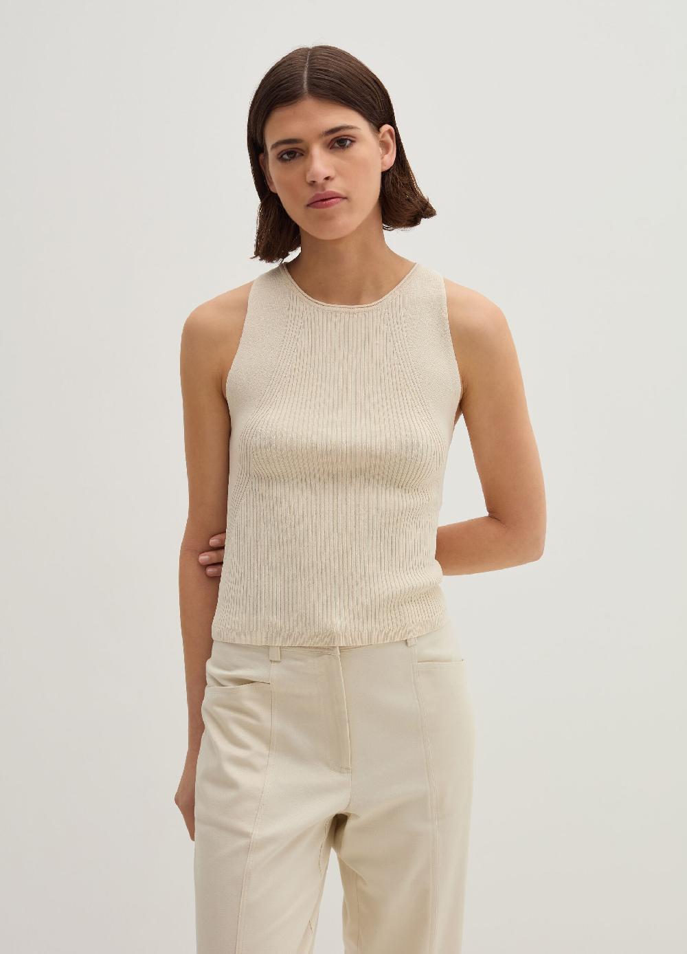 Stefanel Tank top in crêpe a coste piatte Pezzi Unici