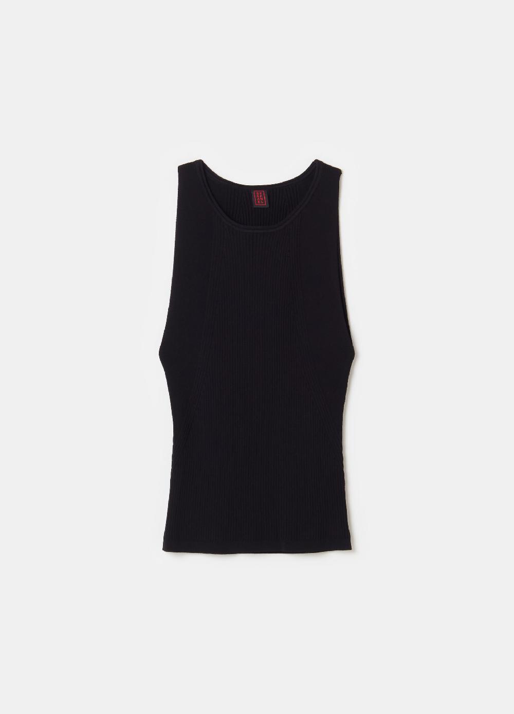 Stefanel Tank top in crêpe a coste piatte Consegna Veloce
