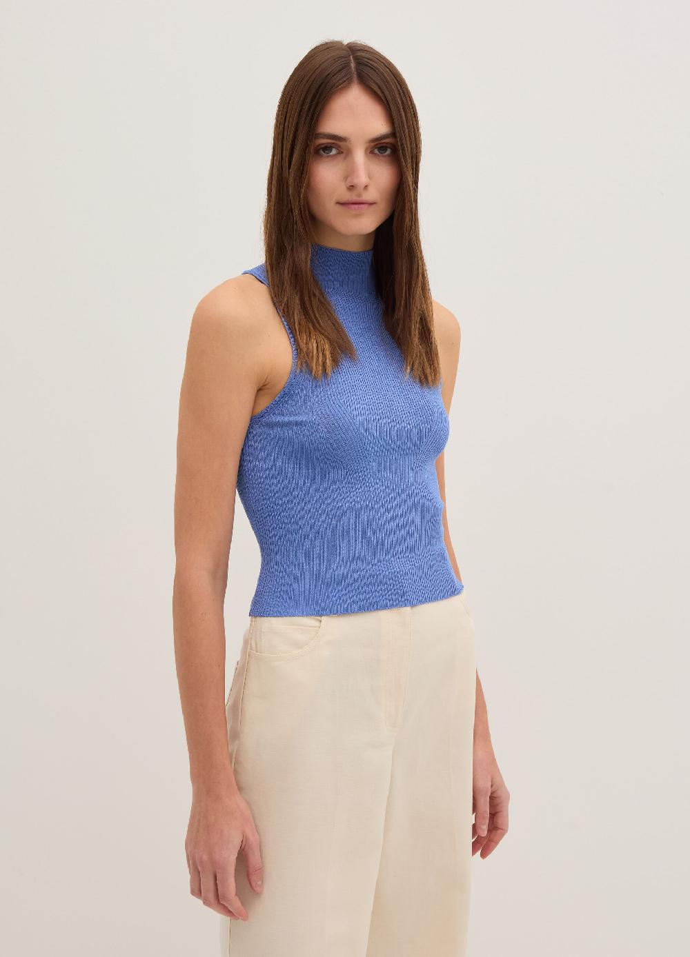 Stefanel Tank top a coste piatte mock neck Shopping Online