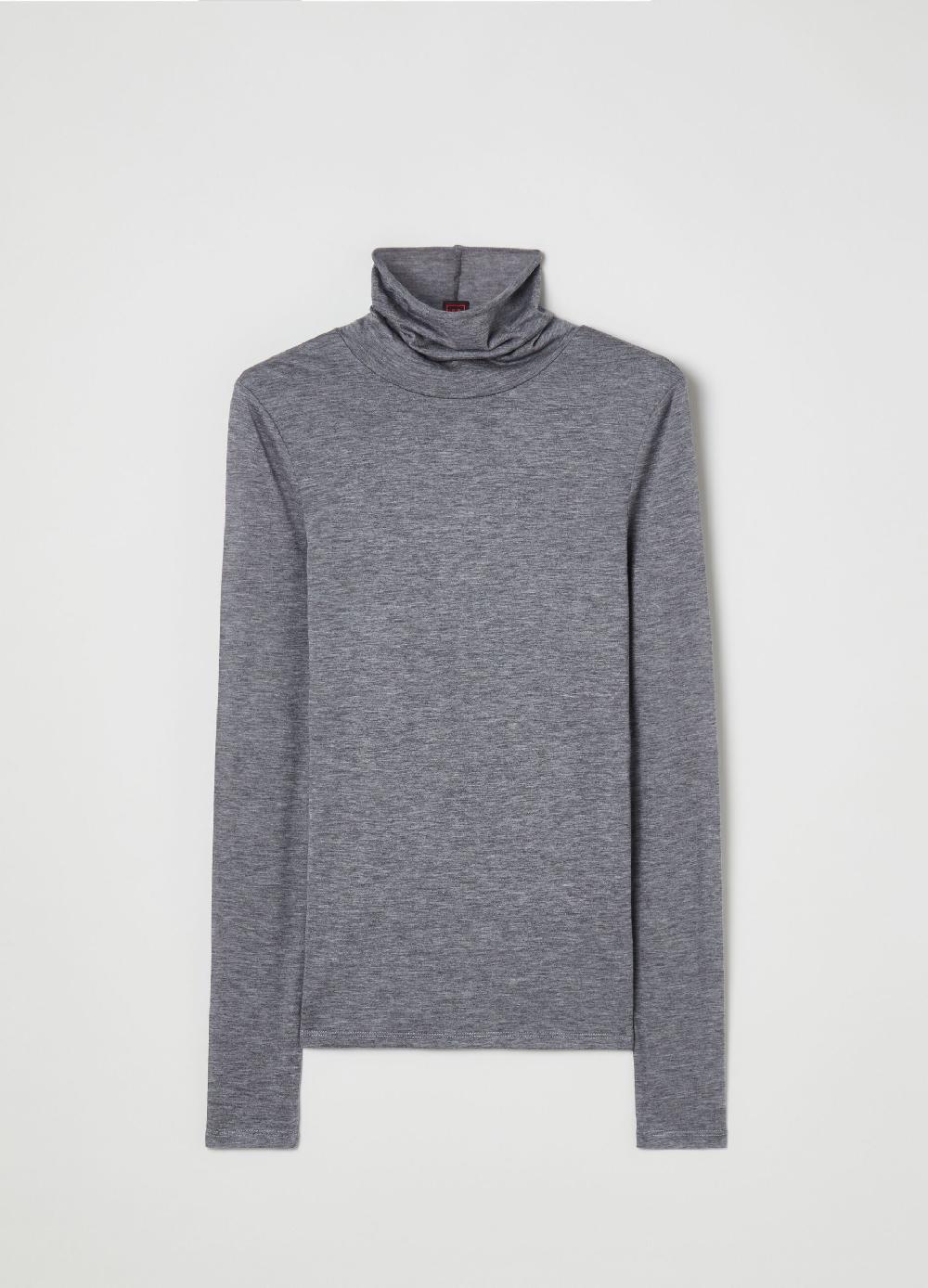 Stefanel T-shirt a maniche lunghe con collo alto Sconto