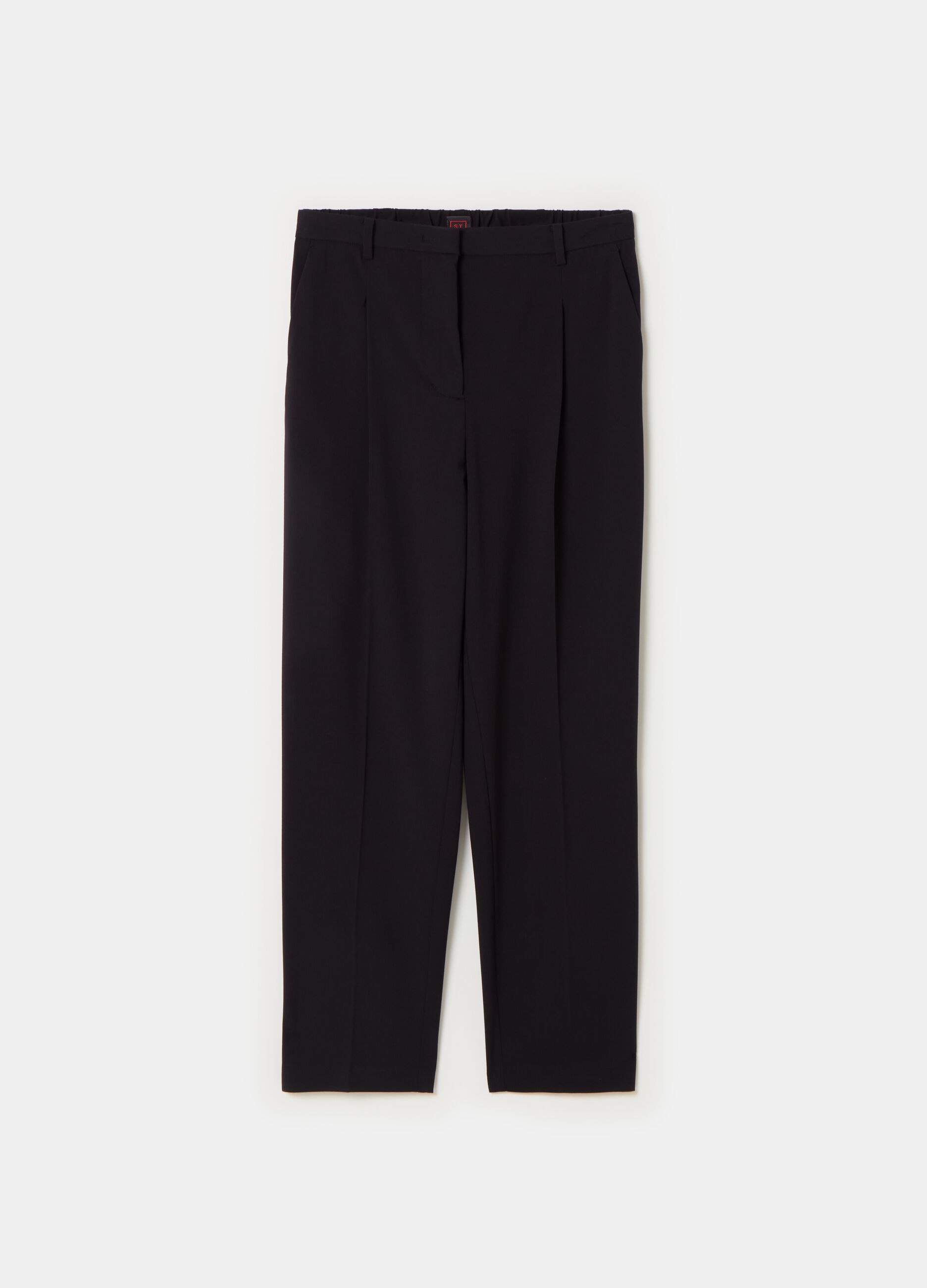 Stefanel Pantalone a sigaretta in gabardina con pinces Offerte