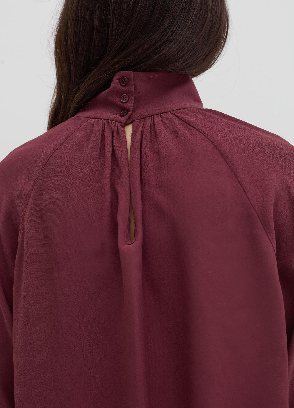 Stefanel Blusa a collo alto in viscosa e seta In Saldo