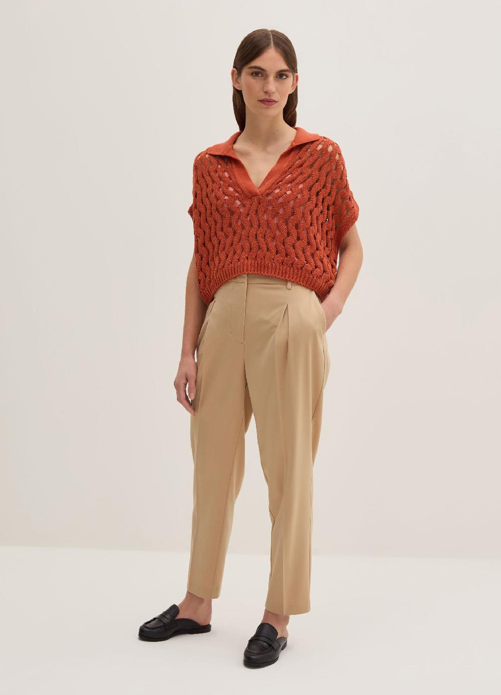 Stefanel Pantalone a sigaretta in gabardina con pinces Offerta esclusiva