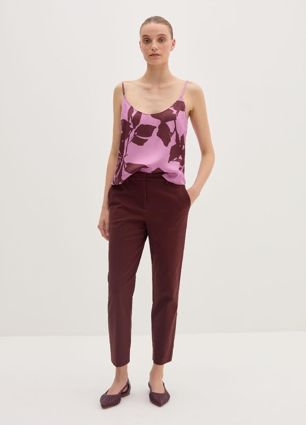Stefanel Pantalone a sigaretta cropped in twill Lightning offer