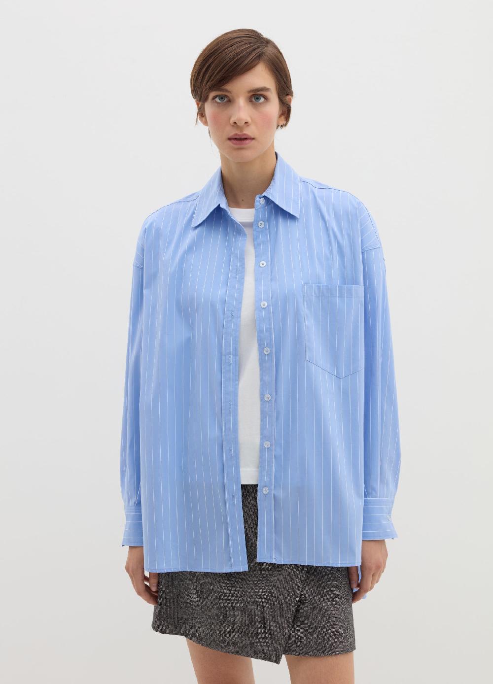 Stefanel Camicia gessata oversize in popeline Offerte giornaliere