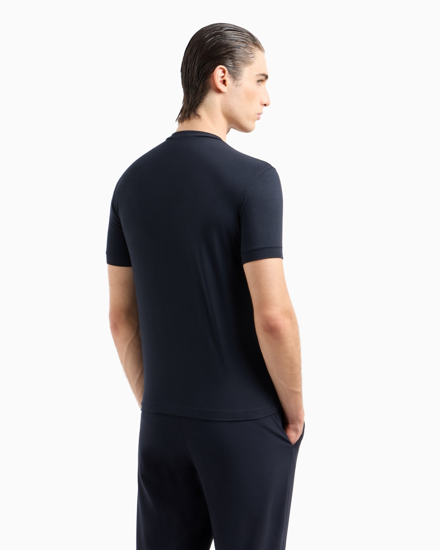 ﻿The world of armani T-SHIRT GIROCOLLO ICON IN JERSEY DI VISCOSA STRETCH Italia