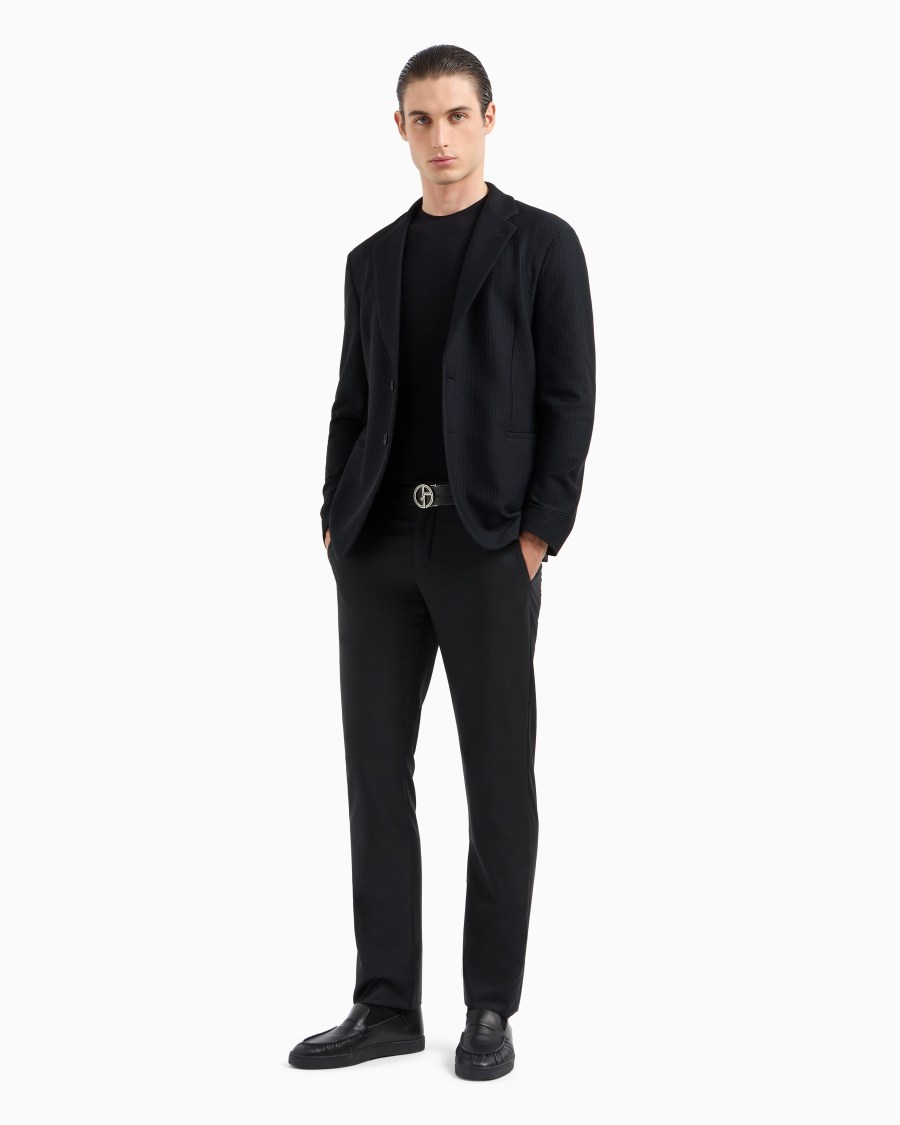 The world of armani T-SHIRT GIROCOLLO ICON IN JERSEY DI VISCOSA STRETCH Nuovo