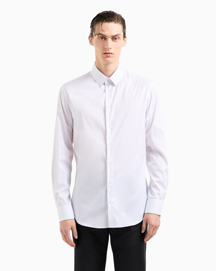 The world of armani CAMICIA IN TESSUTO STRETCH CON COLLO CLASSICO CON STECCHE Qualità