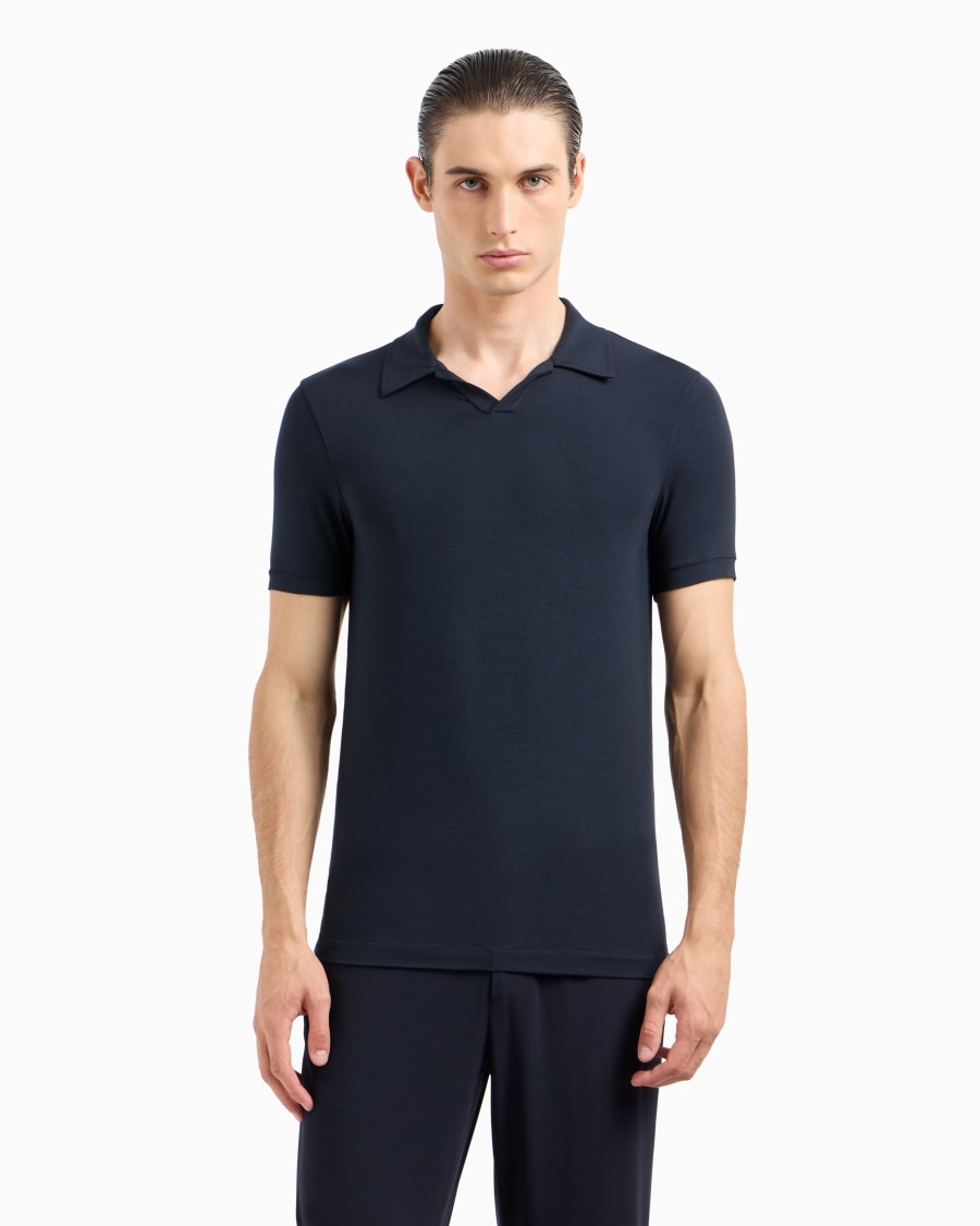 The world of armani POLO A MANICHE CORTE IN JERSEY DI VISCOSA STRETCH Promozione