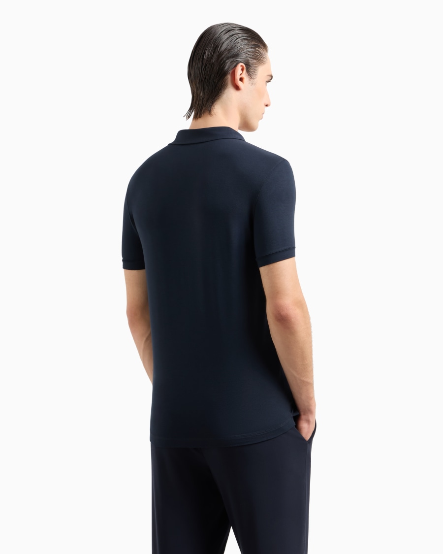 The world of armani POLO A MANICHE CORTE IN JERSEY DI VISCOSA STRETCH Promozione
