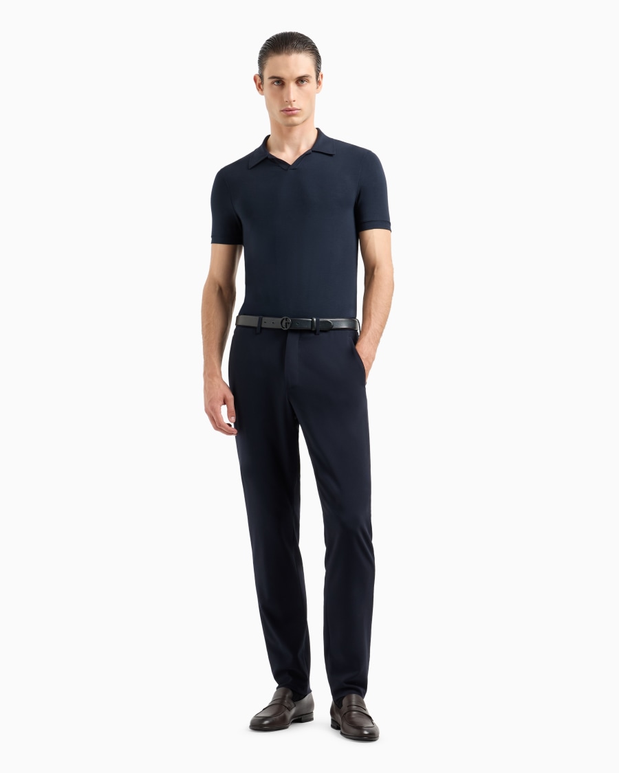 The world of armani POLO A MANICHE CORTE IN JERSEY DI VISCOSA STRETCH Promozione