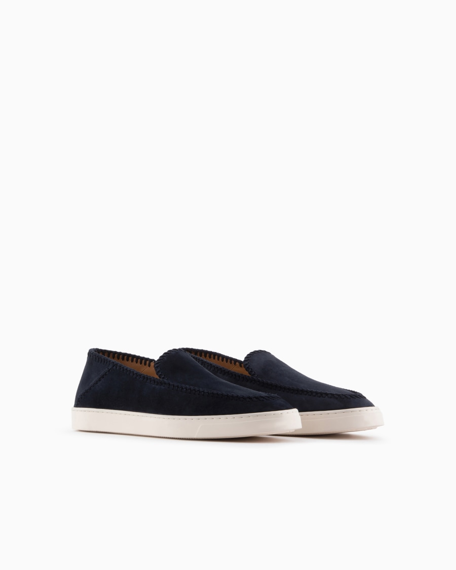 The world of armani GALLERIA 3 SLIP-ON IN PELLE SCAMOSCIATA Qualità Garantita