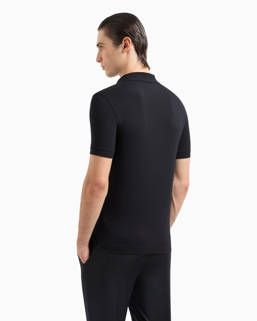 The world of armani POLO A MANICHE CORTE IN JERSEY DI VISCOSA STRETCH Prezzo Ridotto