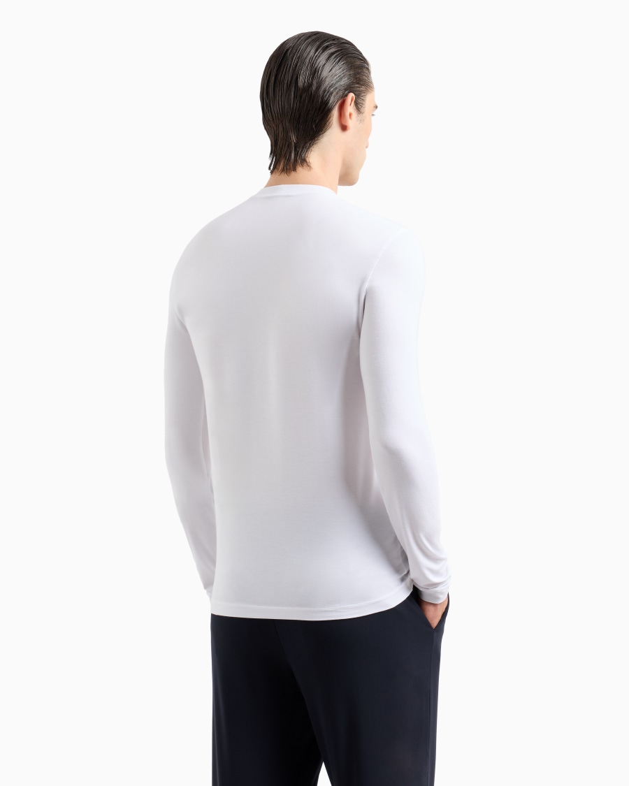 The world of armani MAGLIA GIROCOLLO A MANICHE LUNGHE IN JERSEY DI VISCOSA STRETCH Vendita Economica