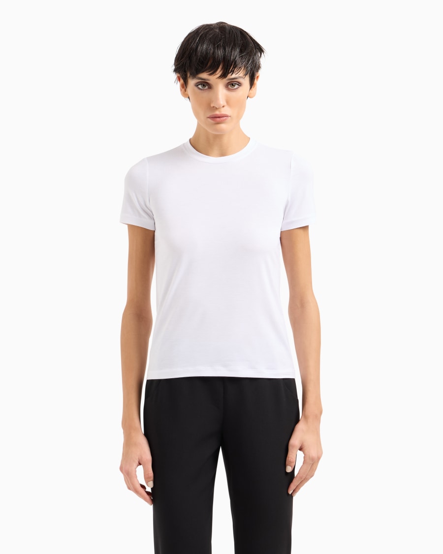 The world of armani T-SHIRT IN JERSEY DI VISCOSA STRETCH In Saldo