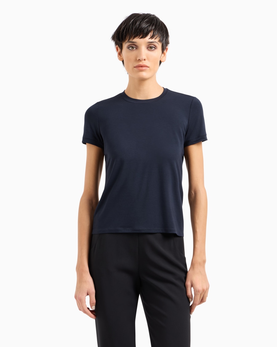 The world of armani T-SHIRT IN JERSEY DI VISCOSA STRETCH Nuova