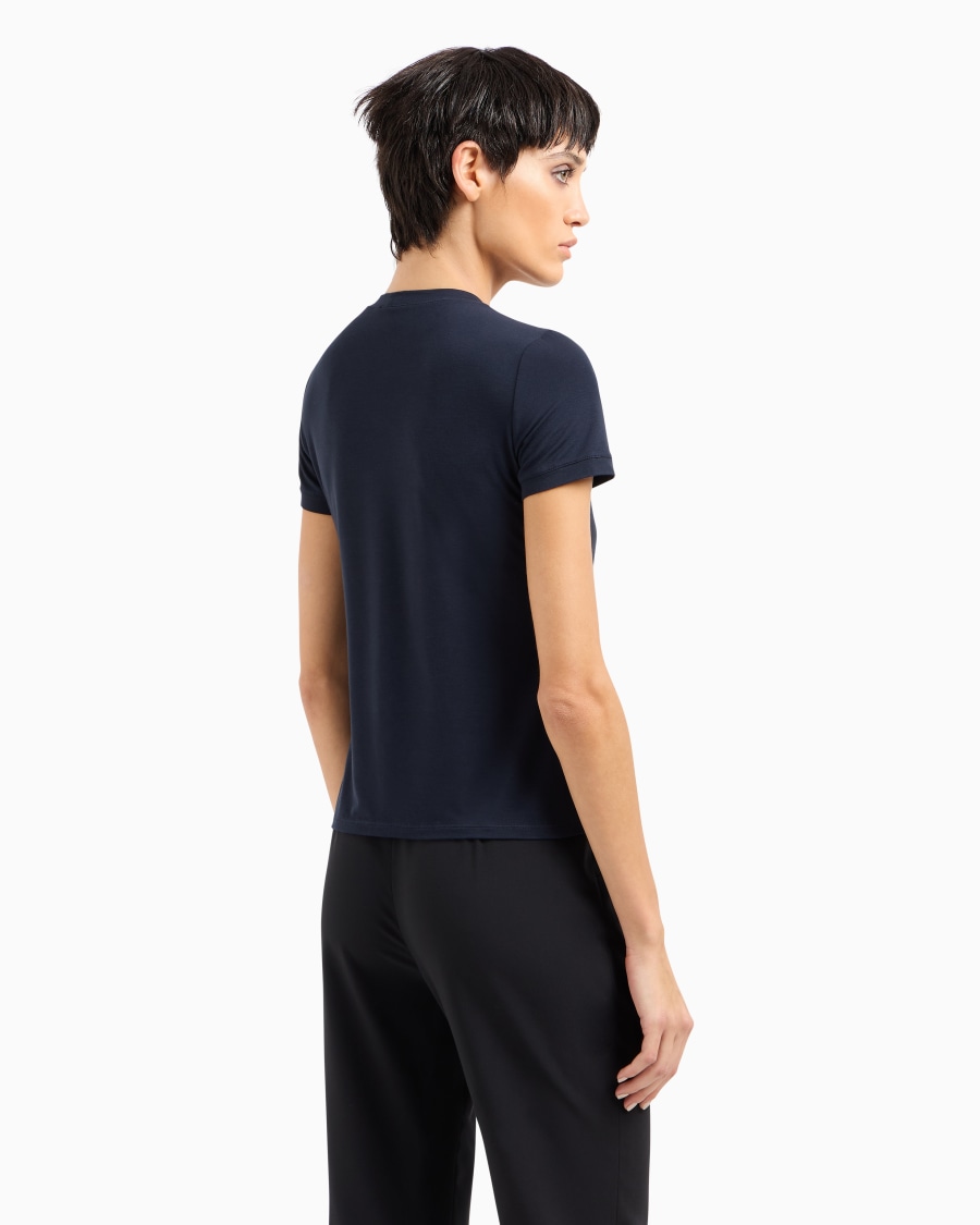 The world of armani T-SHIRT IN JERSEY DI VISCOSA STRETCH Nuova
