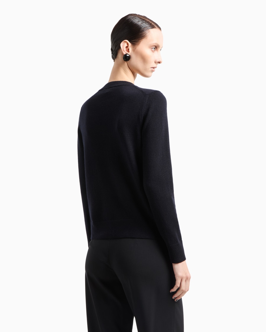 The world of armani MAGLIONE IN CASHMERE CON PROFILI A COSTE Qualità Garantita