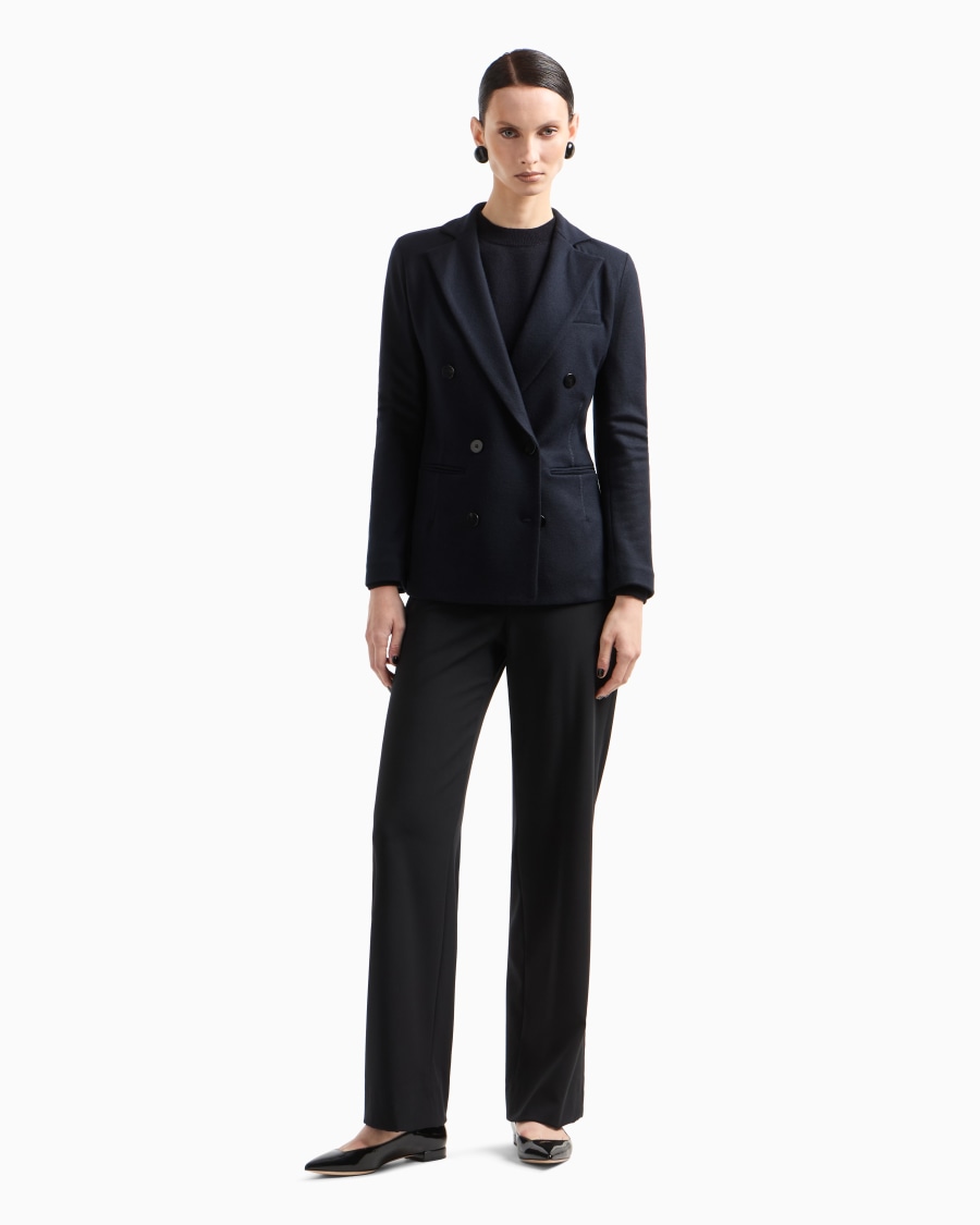 The world of armani MAGLIONE IN CASHMERE CON PROFILI A COSTE Qualità Garantita