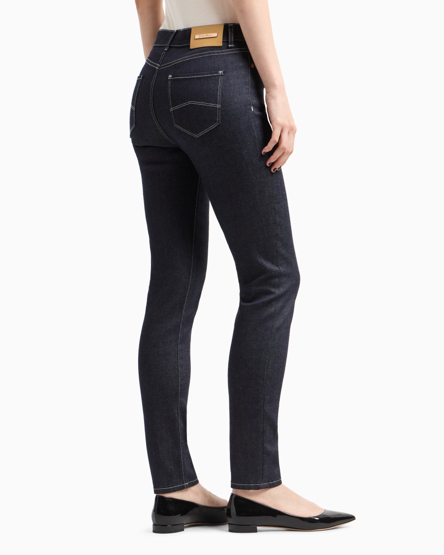 The world of armani PANTALONI 5 TASCHE SLIM FIT IN DENIM DI COTONE STRETCH Acquista Ora