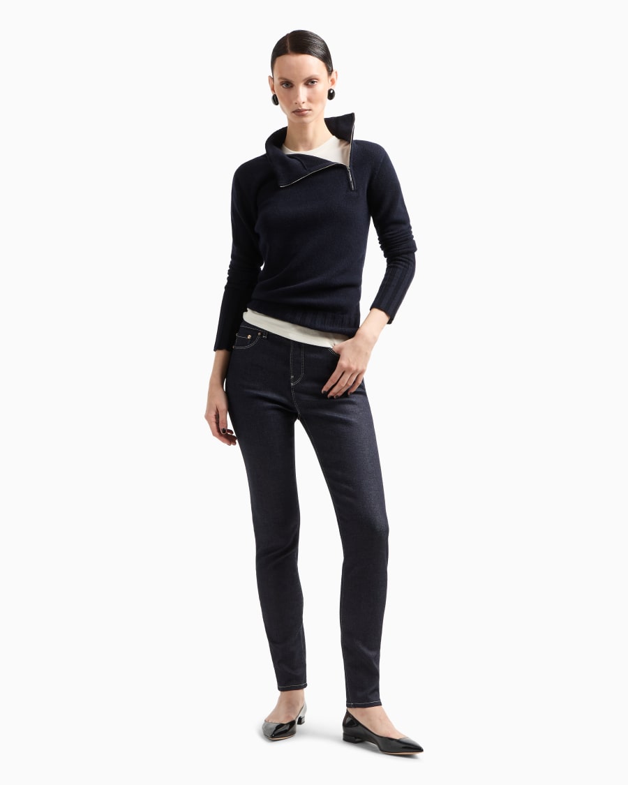 The world of armani PANTALONI 5 TASCHE SLIM FIT IN DENIM DI COTONE STRETCH Acquista Ora