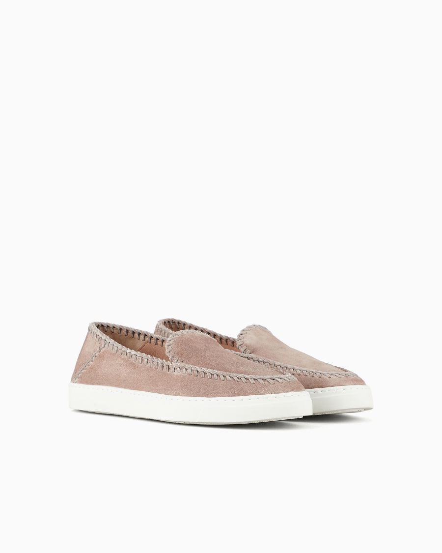 The world of armani GALLERIA 3 SLIP-ON IN PELLE SCAMOSCIATA Shopping Online