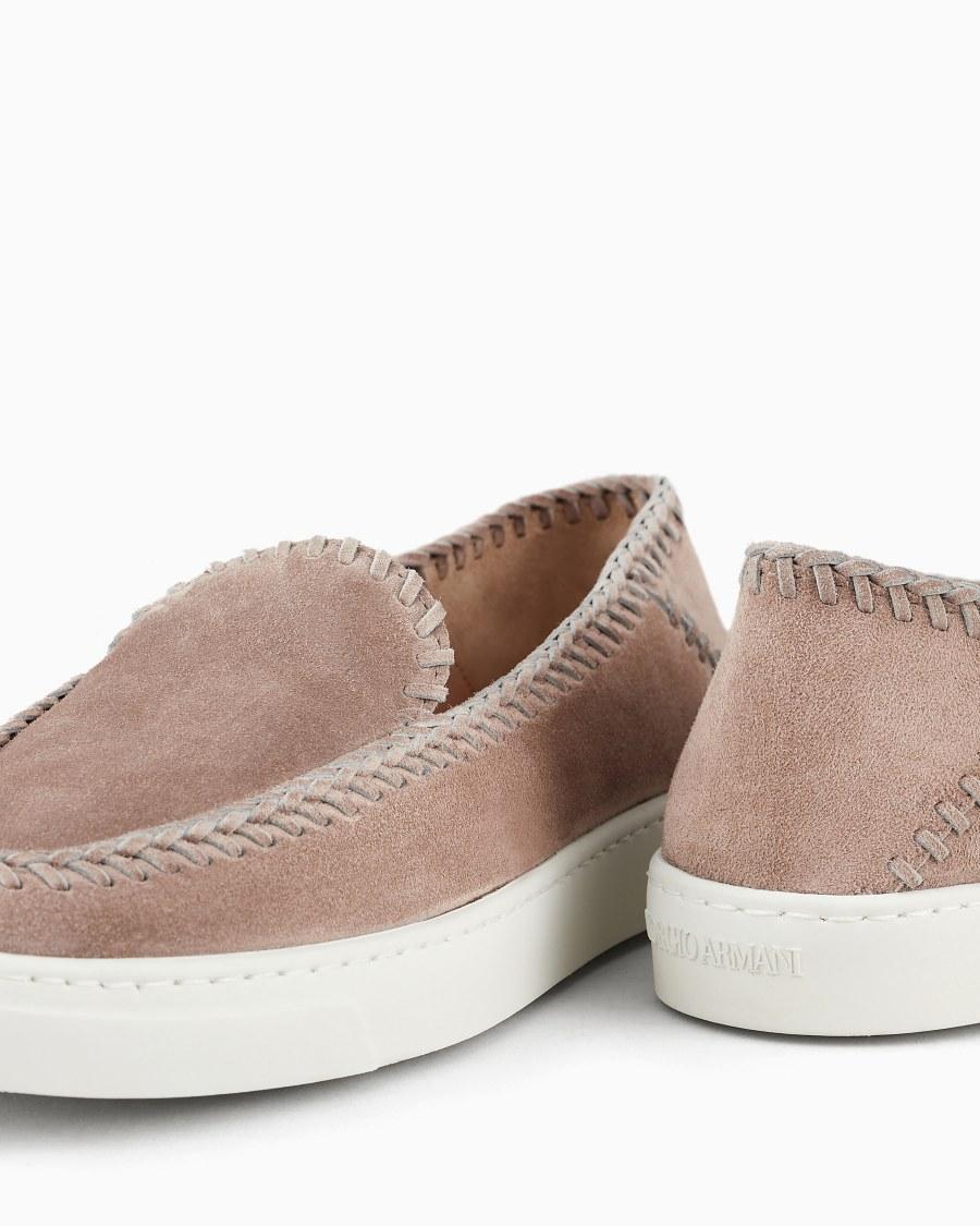 The world of armani GALLERIA 3 SLIP-ON IN PELLE SCAMOSCIATA Shopping Online