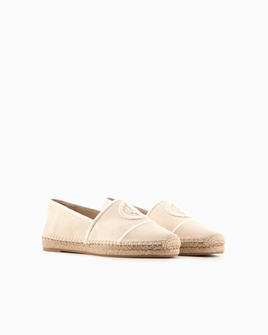 The world of armani ESPADRILLAS IN COTONE CON LOGO RICAMATO Prezzo Ridotto
