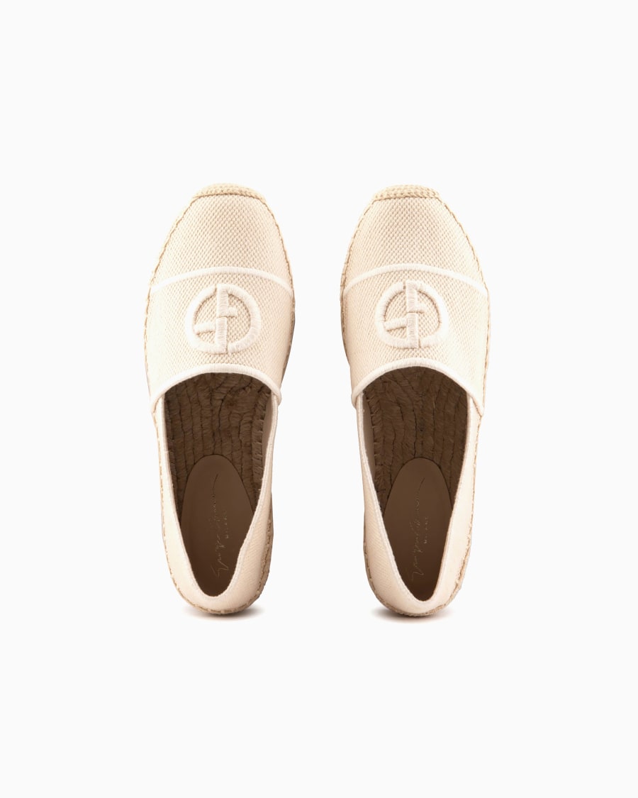 The world of armani ESPADRILLAS IN COTONE CON LOGO RICAMATO Prezzo Ridotto