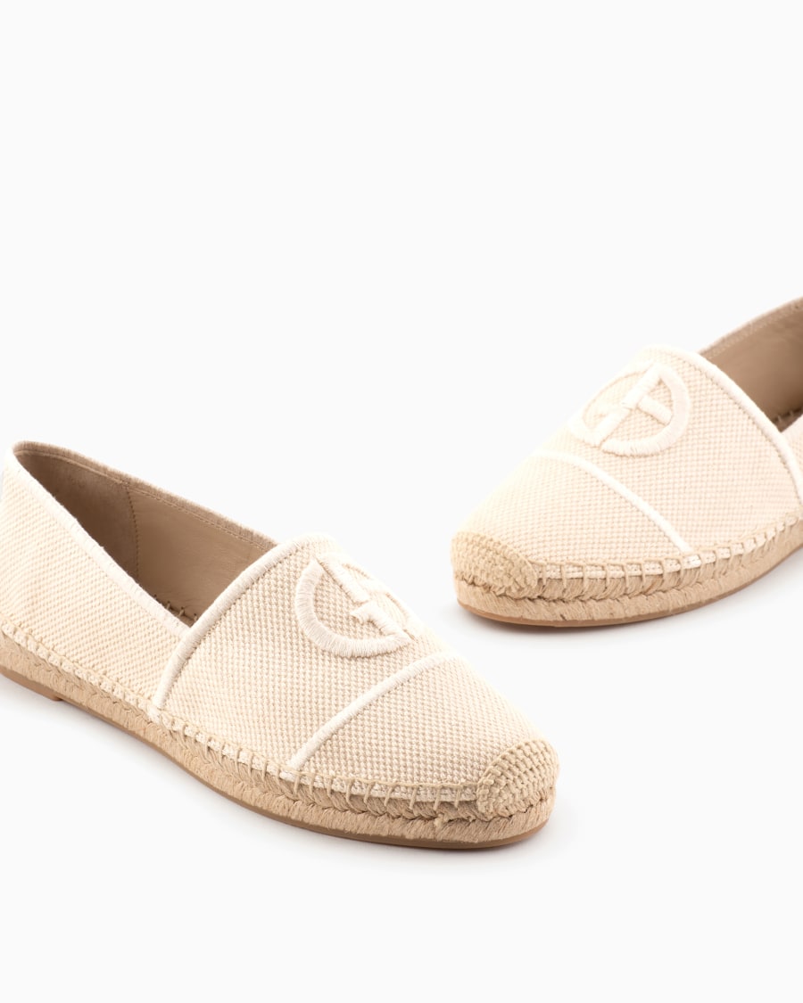 The world of armani ESPADRILLAS IN COTONE CON LOGO RICAMATO Prezzo Ridotto