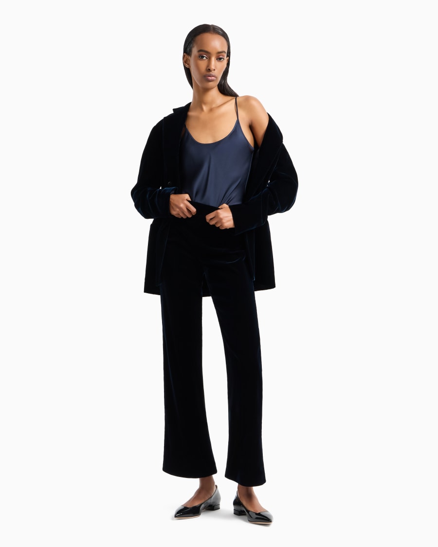 The world of armani PANTALONI CROPPED IN VELLUTO Outlet