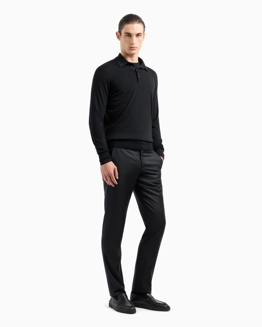 The world of armani MAGLIA GIROCOLLO A MANICHE LUNGHE IN JERSEY DI VISCOSA STRETCH Saldi
