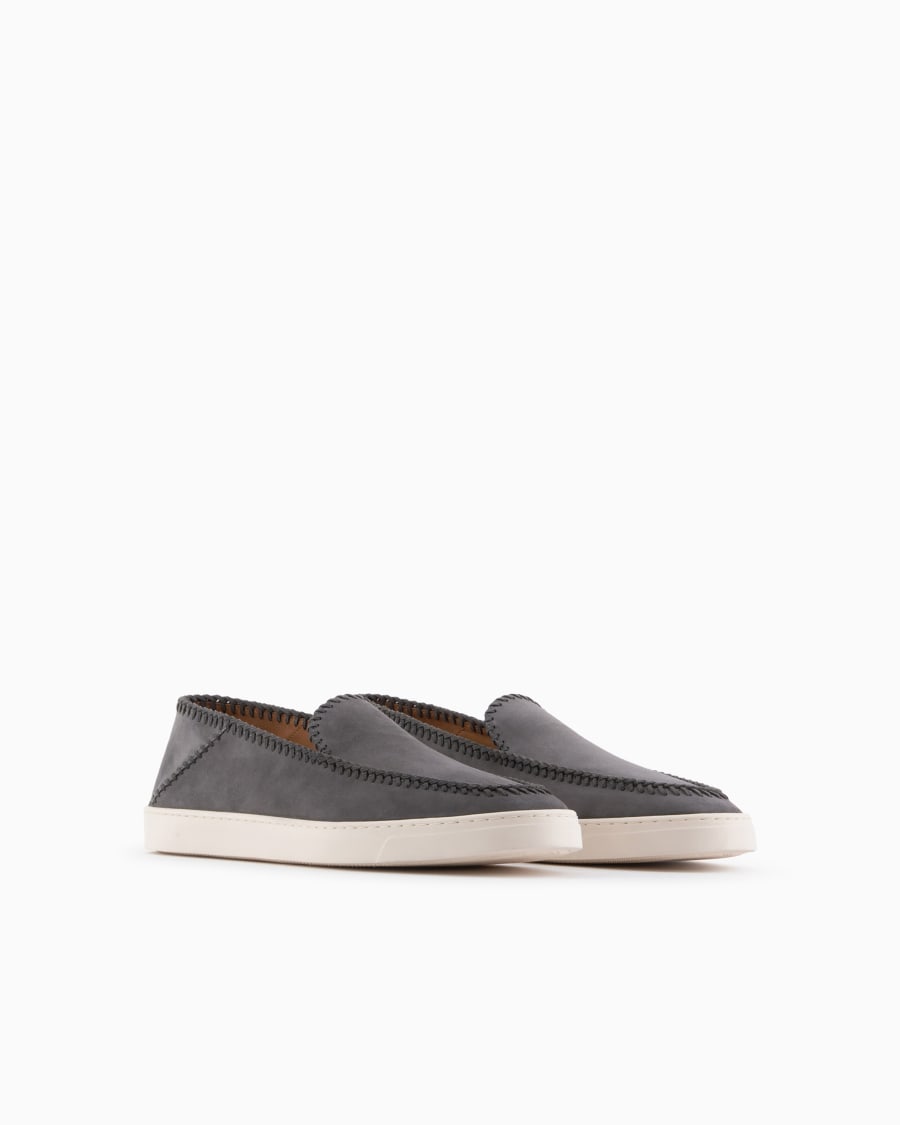The world of armani GALLERIA 3 SLIP-ON IN PELLE SCAMOSCIATA Vendita Calda