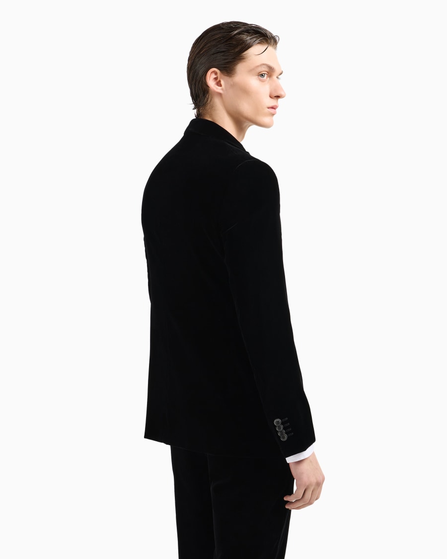 The world of armani GIACCA ICON MONOPETTO LINEA GEORGE IN VELLUTO STRETCH Saldi Di Fabbrica