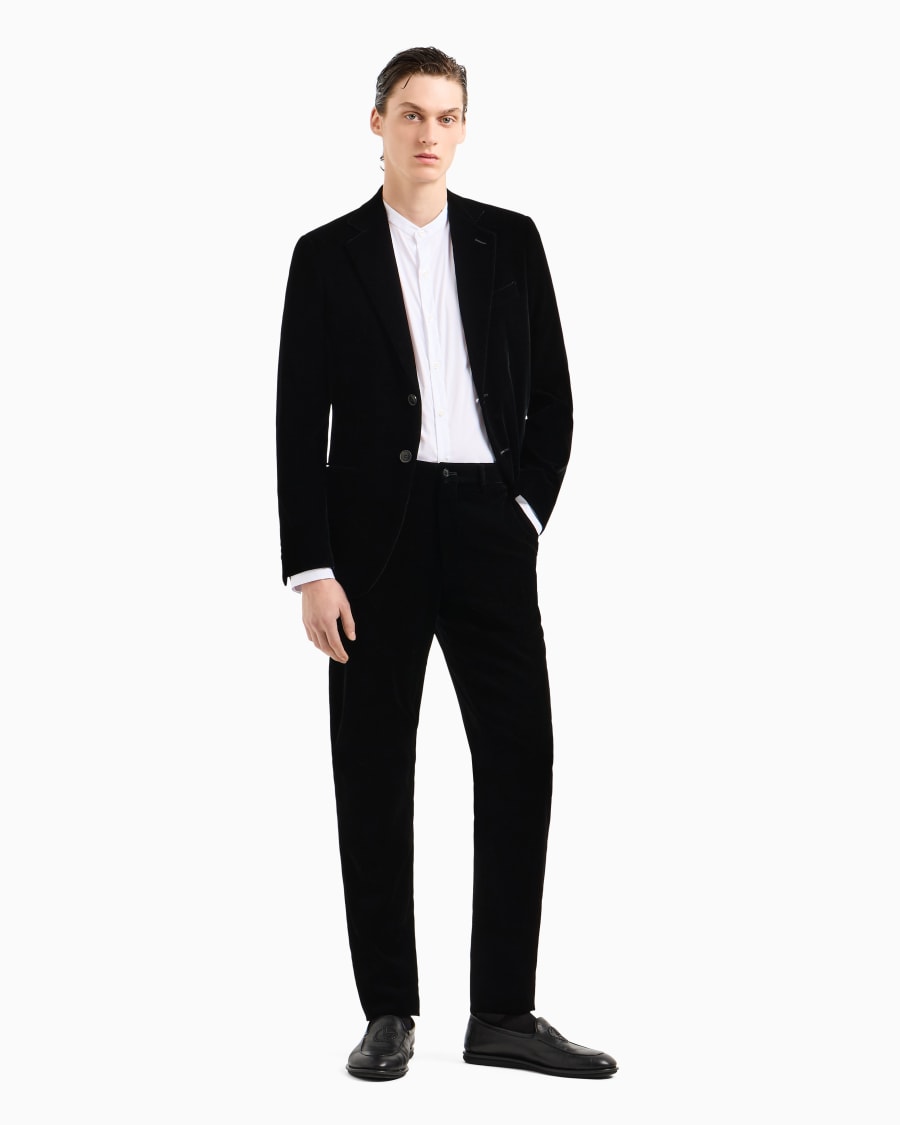 The world of armani GIACCA ICON MONOPETTO LINEA GEORGE IN VELLUTO STRETCH Saldi Di Fabbrica