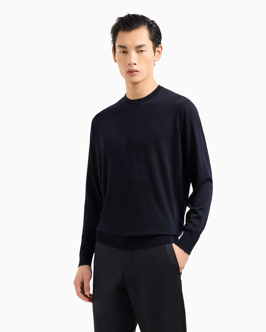 The world of armani MAGLIA GIROCOLLO IN LANA VERGINE Negozio