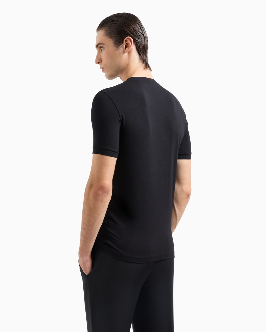 The world of armani T-SHIRT IN JERSEY BAMBOO DI VISCOSA STRETCH Nuova