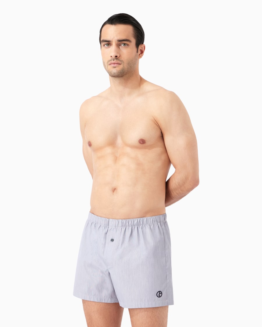 The world of armani BOXER IN COTONE CON LOGO RICAMATO Italy