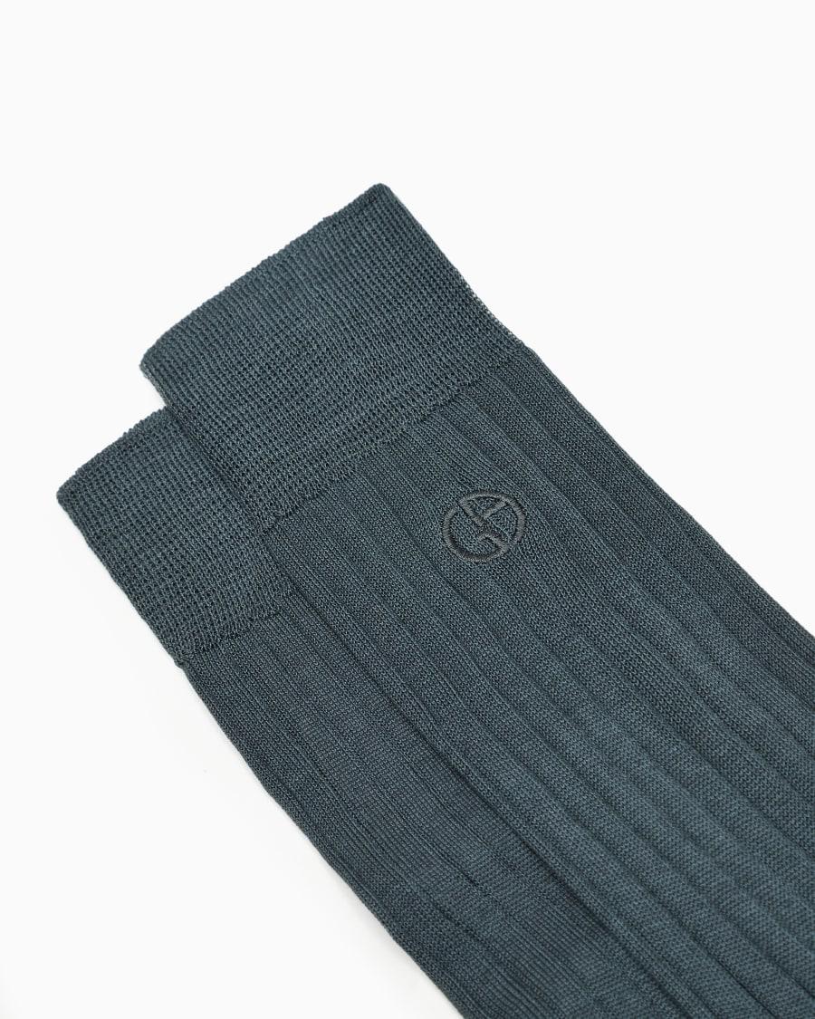 The world of armani CALZE CORTE CON LOGO RICAMATO Nuovo