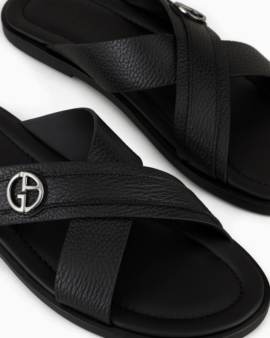 The world of armani SANDALI CROSS IN PELLE GRANATA Vendita