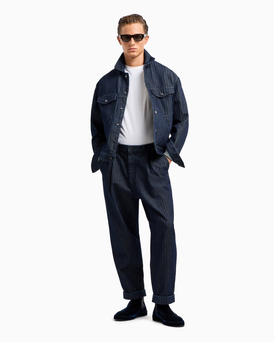 The world of armani T-SHIRT GIROCOLLO IN INTERLOCK DI COTONE E CASHMERE Spedizione Gratuita
