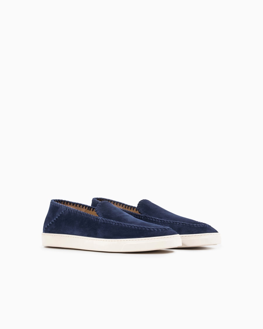 The world of armani GALLERIA 3 SLIP-ON IN PELLE SCAMOSCIATA Soddisfazione Garantita