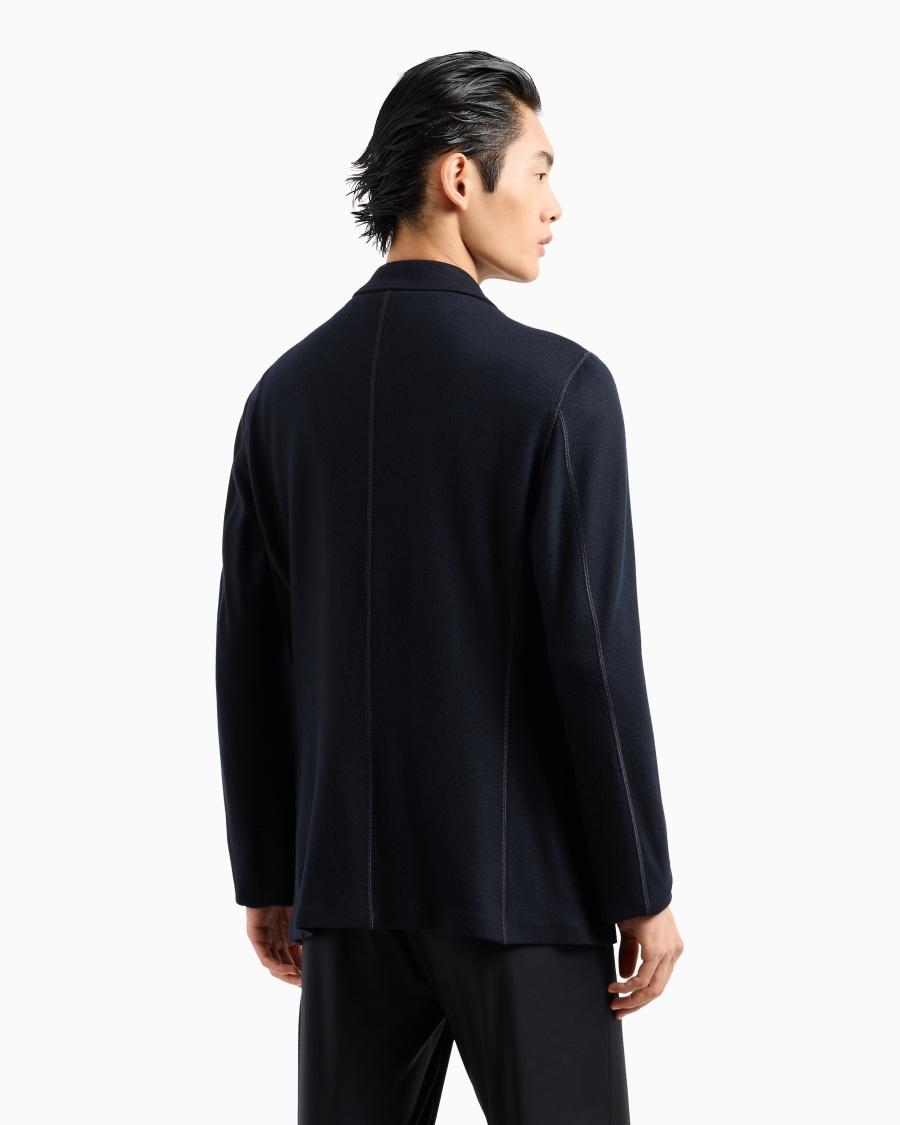 The world of armani GIACCA DOPPIOPETTO ICON IN INTERLOCK DI CASHMERE FOLLATO Promozione Limitata